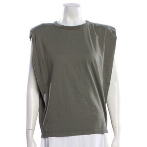 Frankie Shop Sleeveless Padded-Shoulder Tee